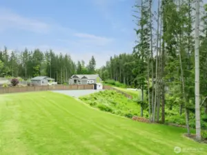The RV spot has hookups and a small storage shed
