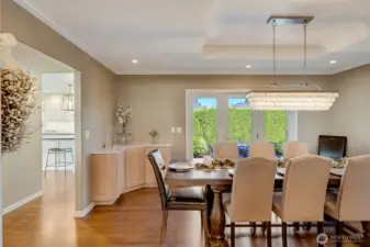 Formal dining room with access to private patio.
