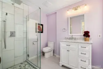 Beautifully remodeled primary bathroom.