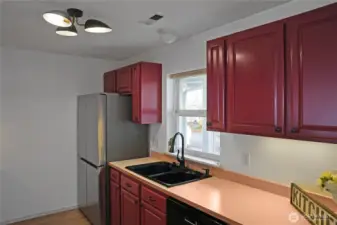 Kitchen with newer Stainless-Steel Appliances.