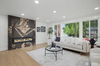 Living room with fireplace