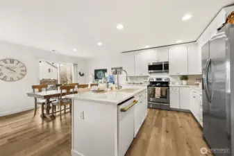 Thoughtfully designed pull-out cabinetry with soft-close doors.