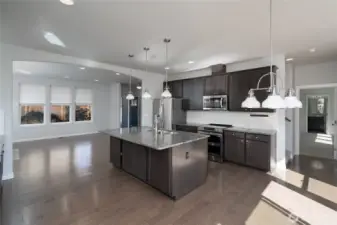 Notice the large island