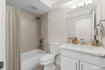 Bathroom 2 - upper level (virtually staged)