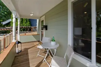 Enjoy sipping your favorite beverage each day from this beautiful covered front deck.