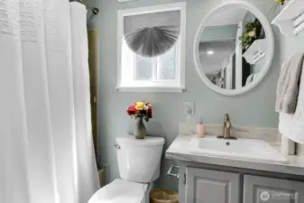 Guest Bathroom with new Countertops & Hardware!