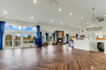 Entertaining Area with Fireplace in Clubhouse.