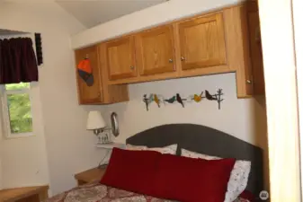 Another angle of the bedroom showing just some of the storage, of which there is plenty.