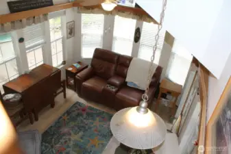View of the living room from the loft.