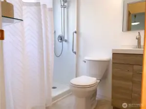 The 3/4 bath is in good shape.  Walk-in shower.  Grab bar included!