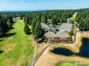 Aerial view of the golf course, looking back towards the condo.