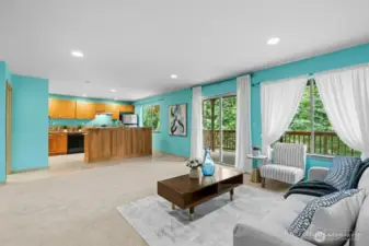 Flexible lower level ideal for multi-generational living or long-term guests. (Virtually Staged )