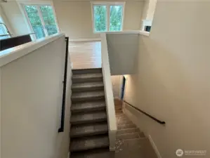 Open stairway leading to lower level