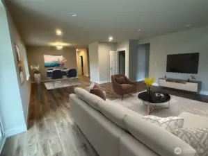 Family room staged