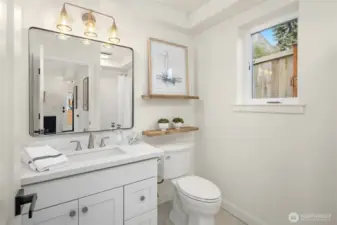 Main floor 3/4 bathroom.  What you cannot see from this photo is the large shower.