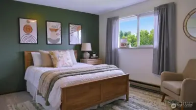 The second bedroom showcases a bright, flexible space with good natural light and a layout well suited for a guest room, office, or additional sleeping area.
