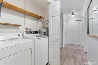 Full size washer and dryer.