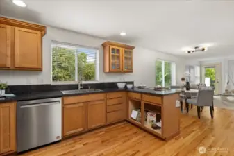 The cabinet doors are in the process of being fabricated, and will be installed prior to closing. Or, you can leave this open for a darling baking display!