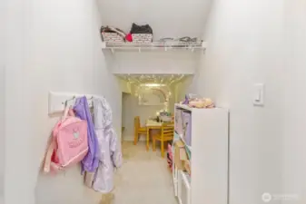 Secret play area under the stairs