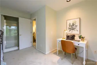 Cubby and shower in third bedroom