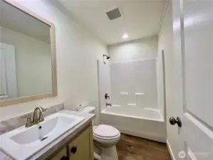 Guest Bathroom is well appointed.