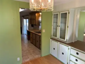 Kitchen is just off the formal dining space