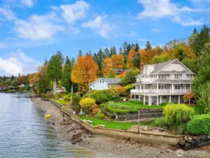 Side view of property and beach.  Lots of clams and gooey duck.