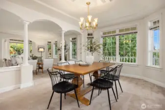 Large dining room with views.