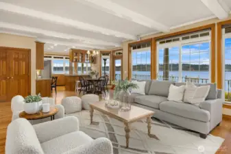 Family room view looking towards kitchen.