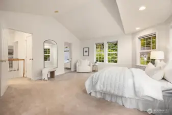 Generous 2nd bedroom with sitting room and access to bath.