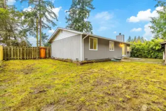 Fully fenced backyard