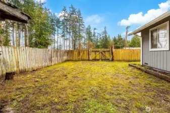 Fully fenced backyard