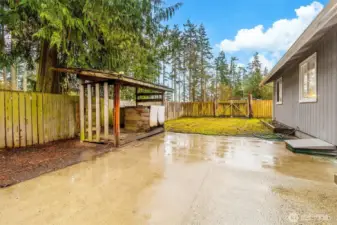 Fully fenced backyard