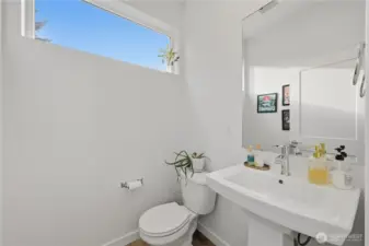 Half bath just off the lounge on the second floor