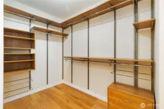 Full-size walk-in closet in primary bedroom