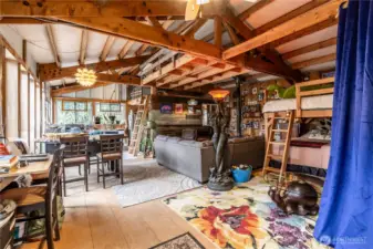 Sustainably sourced Italian cork floors offer natural warmth and superior sound dampening