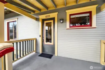 Inviting front porch.