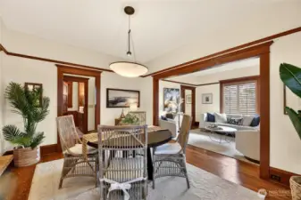 Beautiful oak flooring throughout main floor.