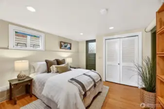 3rd bedroom with built in storage and large closet.