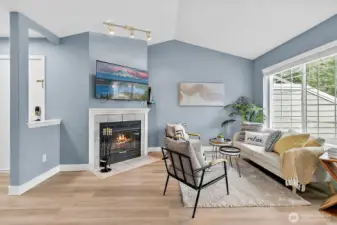 Wood burning fireplace