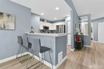 Peninsula with extra seating