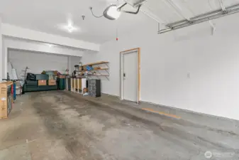 Two car tandem garage with extra room for storgae