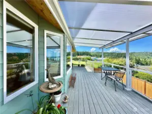 Covered deck can be enjoyed year round.