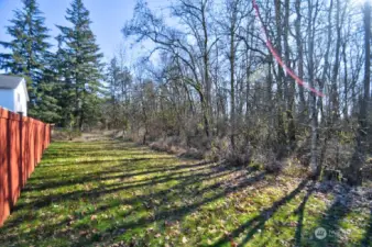 Area behind fence for additional activities.