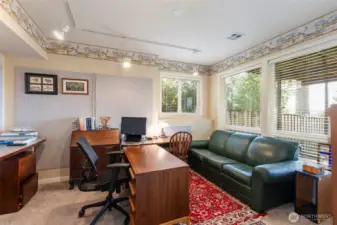 This fabulous finished room could be a second office, hobby room, or even a guest space.