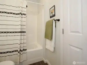 Full bath/shower combo.