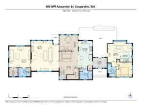 Main House Floor Plan showing ADU Guest House through the Foyer to the right