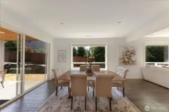 Dining area with access to the private patio