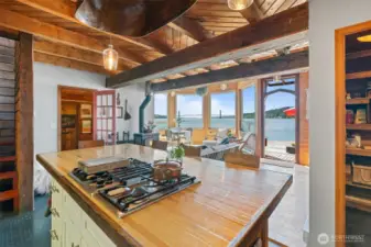 Kitchen with Eating Space with Puget Sound View
