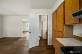 North Kitchen and Powder Room